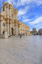 Piazza Duomo, Ortygia, Syracuse, Sicily, Italy, Europe