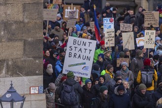 Several thousand people protested on Sunday in Dresden and elsewhere, against the AfD and in favour