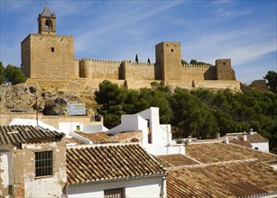 Historic fortified Alcazaba in the town of Antequera, Malaga province, Spain, Europe