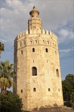 Torre del Orre built 1220 by the Almohads, moorish tower where gold was stored, Seville, Spain,