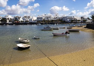 Boats in the harbour Charco de San Ginés, Arrecife, Lanzarote, Canary Islands, Spain, Europe