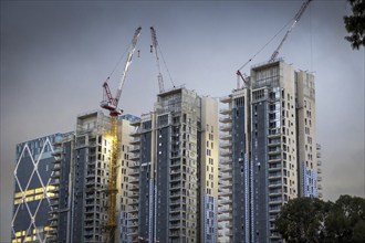 New construction of high-rise buildings in Tel Aviv