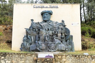 Memorial sculpture to Holy Roman Emperor Carlos V, Cuacos de Yuste, La Vera, Extremadura, Spain,