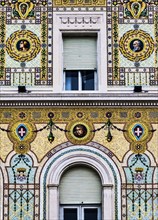 Palazzo del Governo with oriental-looking golden mosaic tiles, Piazza Unità d'Italia in the heart