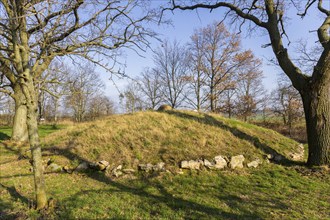 Two imposing burial mounds from the late Bronze Age (approx. 120o years BC) form the centrepiece of