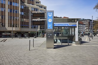 Entrance to Heinrich-König-Platz underground station in Gelsenkirchen, Ruhr district, independent