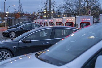 Tesla Supercharger Station, fast charging stations from Tesla, Paderborn, North Rhine-Westphalia,