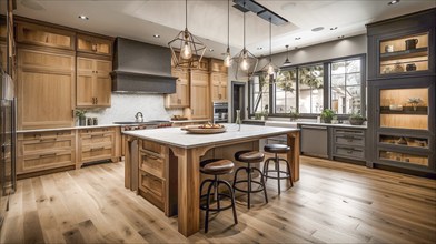 Luxurious custom residential kitchen upgrade interior, generative AI, AI generated