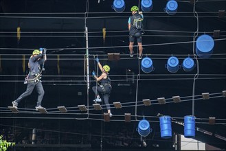 Landschaftspark Duisburg Nord, high ropes course, high ropes course, in the former foundry hall of