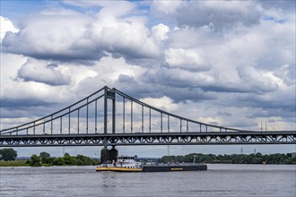 The Krefeld-Uerdingen Bridge over the Rhine, between Krefeld and Duisburg, bridle belt bridge from