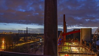 The ice rink at the Zollverein coking plant, Zollverein Coal Mine World Heritage Site, on the left