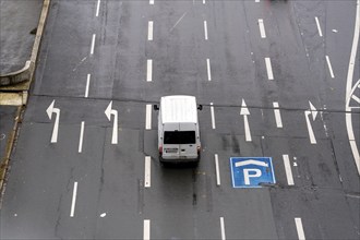 City centre road, 5 lanes at a traffic light junction, for different directions of travel, North