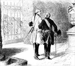 Meeting of the young Emperor Joseph II and the old King Frederick II, Habsburgs and Hohenzollerns,