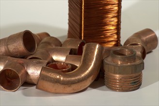 Soldered copper fittings, water pipes, wire, semi-precious metal, Hamburg, Hamburg, Federal