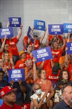 Detroit, Michigan, USA, 2 September 2024, Union members attended a Kamala Harris campaign rally on