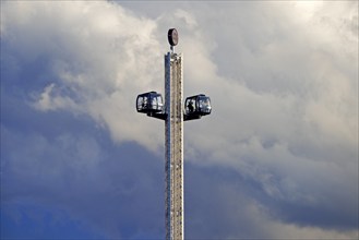 The highest mobile skylift in the world Look 360 degree panorama, Cranger Kirmes, Herne, Ruhr area,