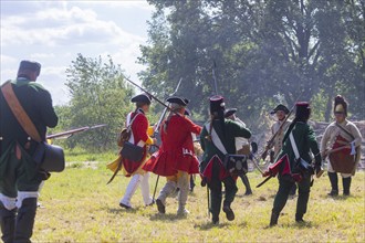 The Great Encampment near Mühlberg, also known as the Lustlager von Zeithain, was a grandiose troop