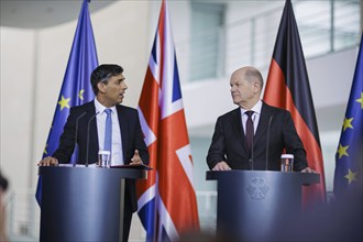 Olaf Scholz (SPD), Federal Chancellor, receives Rishi Sunak, Prime Minister of the United Kingdom