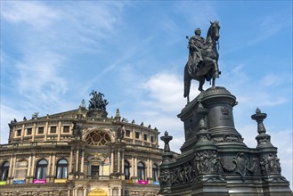 King John and Semper Opera House in the Old Town, architecture, attraction, famous, equestrian