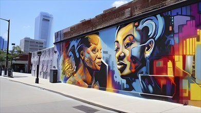 AI generated street art graffiti tour featuring immersive murals and interactive elements in