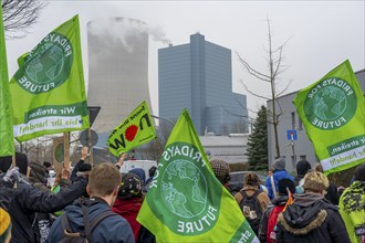 Protest action by the Fridays For Future movement at the Datteln 4 coal-fired power plant, against