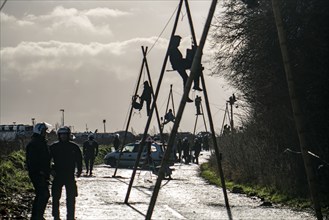 Beginning of the eviction of the Lützerath hamlet, camp of climate activists and squatters, at the