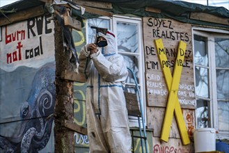 Beginning of the eviction of the Lützerath hamlet, camp of climate activists and squatters, at the