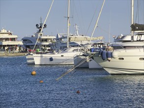 Yachts, excursion boats in the marina of Hurghada, Egypt, Africa