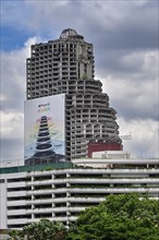 Sathorn Unique Tower with iphone advert, Bangkok, Thailand, Asia