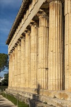 Doric colonnade of the Temple of Hephaestus, Ancient Agora of Athens, Greece, Europe