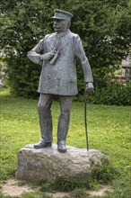 Bronze statue of Ferdinand Graf von Zeppelin, inventor and founder of airship travel, born on 8