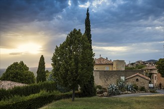 Tourtour, Sunset, Département Var, Region Provence-Alpes-Côte d'Azur, South of France, France,