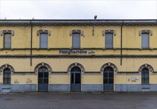 Railway station building, Stazione di Pizzighettone. Location for the film Chiamami col tuo nome