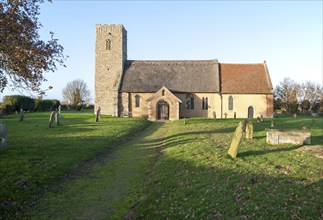 St John the Baptist, rural thatched church, Butley, Suffolk, England, United Kingdom, Europe