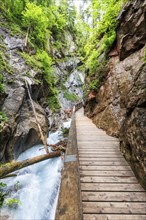 Wimbachklamm gorge in the Bavarian Alps in Ramsau near Berchtesgaden, Germany, Europe