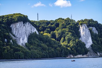 Chalk cliffs of Rügen, viewing platform at the famous rock formation Königsstuhl, in the Jasmund