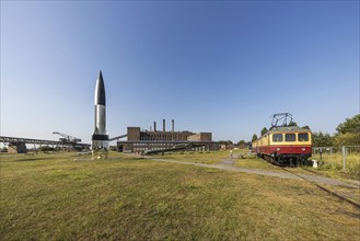 Model of the Aggregat 4 (V 2) rocket. Historical-Technical Museum, Peenemünde Monument Landscape.