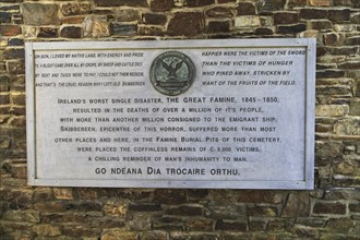 Irish potato famine memorial at Abbeystrewry cemetery, Skibbereen, County Cork, Ireland, Irish