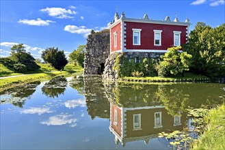 Stein Island with artificial volcano, Villa Hamilton, Dessau-Wörlitz Garden Kingdom, Unesco World