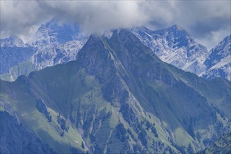 View from Wildengundkopf, 2238m to Höfats 2259m, Allgäu Alps, Allgäu, Bavaria, Germany, Europe