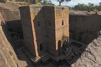 Rock churches in Lalibela, the rock church of St George, Bete Kiddus Georiys, Bete Ghiorgis Church,