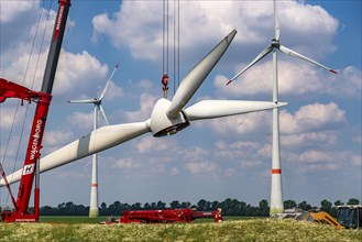 Repowering of a wind farm near Issum, 9 older wind turbines from the manufacturer Enercon (model