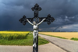 Cross commemorates the former monastery church of St. Luzia, Bedburg-Frauweiler, from 1488, it was