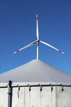 Wind farm near Bad Wünneberg, biogas plant, Ostwestfalen Lippe, North Rhine-Westphalia, Germany,