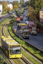 New whisper asphalt surface for the A40 motorway, in the city of Essen, direction Dortmund, 95, 000