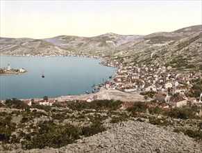 Lissa, today Vis, from the west, Dalmatia, Croatia, Austro-Hungary, digitally restored reproduction