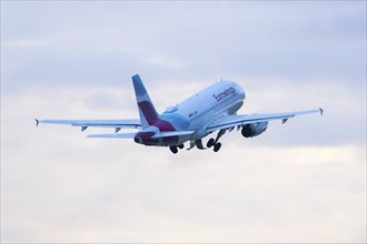 Passenger aircraft after take-off, Eurowings, Baden-Württemberg, Germany, Europe