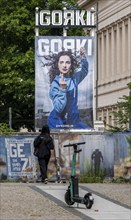 Symbol photo, posters, Maxim Gorki Theatre in Berlin-Mitte, Germany, Europe