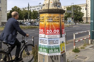 Poster calling for a climate protest against climate policy. Berlin, Germany, Europe