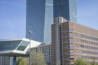 European Central Bank ECB, Main Building, Headquarters, Sonnemannstraße, Ostend, Frankfurt am Main,